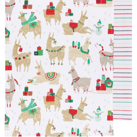 Now Designs Fa La La Llama Tea Towels Set/2 NWT - Picture 1 of 3